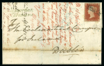 Stamp of Ireland » Postal History (Arranged alphabetically by County) Donegal - Italic Receiving Houses: 1847-55 Selection of nine covers mounted on album pages, showing the following marking on the front or reverse of the covers or envelopes in blue or green: Manorcunningham/Strabane,  Ma