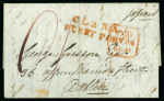 Stamp of Ireland » Postal History (Arranged alphabetically by County) Offaly - Clara: 1832-49 Selection of ten covers mounted on album pages, showing CLARA linear in black (4), CLARA/PENNY POST in black, red (2) and blue (3) etc., all strikes are fair to fine (10)