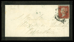 Stamp of Ireland » Postal History (Arranged alphabetically by County) Offaly - Receiving Houses: 1832-49 Selection of thirteen covers mounted on album pages, showing an array of receivers including italic Rhode/Edenderry in blue, 2-line RATHCABBIB/PARSONSTOWN in blue, KINNETTY linear in bl
