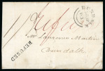 Stamp of Ireland » Pre-Stamp Postal History » Unified Post Period - 1827-1839 1835 (22.4) Folded letter sheet with cvr flaps missing, sent from Waterford, via Dublin to Laurence Martin of Dundalk, bearing DUNDALK/30.AP.1835 cds on front with superb strike of the very rare large type Dundalk "REFUS
