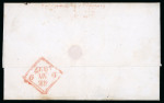 Stamp of Ireland » Pre-Stamp Postal History » Unified Post Period - 1827-1839 1837 (9.5t) Folded entire sent from Dublin to Omagh in Co. Tyrone showing a clear two line red framed octagonal late mkg of Dublin "PUT IN AFTER SIX O CLOCK" (DF No.227), an attractive delayed mail mkg.