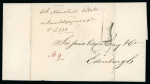 Stamp of Ireland » Pre-Stamp Postal History » Postal Reform Period 1840 (5.1) Folded cover sent from Dublin to Edinburgh used during the Uniform 4d period and showing a fine example of the distinctive uniform "4" of Dublin, very fine and scarce.