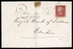 Stamp of Ireland » GB Used In Ireland 1854-68 Two envelopes, both bearing clear handstruck "2" and two types of the unusual 2-line OVER ___ OZ/MORE to PAY, one on 1d pink envelope from Parsonstown to Dublin, the other franked 1d red, plate 78 tied Derry dupl