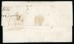 Stamp of Ireland » Pre-Stamp Postal History » Local Post Period - 1773-1840 1818 Printed circular of the Royal Canal Company sent from Clare Street to Abbey Street, showing handstruck "1"  of the penny post in black, cancelled on re-direction to Clontarf with Zigzag erasure handstamp, recharged 