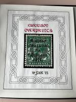 Stamp of Ireland » 1922-35 Overprint Collections 1922-1923 Harrison Coil Collection: Mint and used collection of both the 5-line and 3-line ovpts neatly mounted and written up on twenty-four album pages, showing mint and used sets, coil joins, leaders and ends, plus a