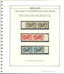 Stamp of Ireland » 1922-35 Overprint Collections 1922–1935 – Attractive and Valuable Collection. An exceptional and comprehensive collection, beautifully mounted and written up on sixty-one album pages. Includes mint and used examples, complete sets, singles, multiples