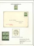 Stamp of Ireland » 1922-49 Dublin Government Printing Works Issues 1934 GAA attractive specialised assembly neatly mounted and written up on two album pages, with mint and used singles, mint block and single tied on cover by 27.VII.34 first day cancel, a fine and scarce lot