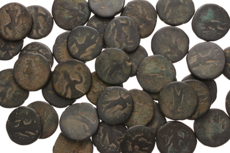 India, Kushan, Kanishka I (c. 127-150 AD), group of 40 bronze drachms (c 4-4.4 g.)