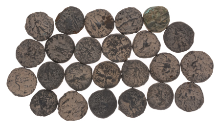 India, Kushan, Kanishka I (c. 127-150 AD), group of 24 bronze tetradrachms (c 10.50-15 g.)