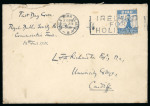 Stamp of Ireland » 1922-49 Dublin Government Printing Works Issues 1931 Royal Dublin Society 2d blue, tied boxed slogan IRELAND FOR HOLIDAYS with BAILE ÁTHA CLIATH/12.JUN.1931 first day cancel alongside, few tone spots, scarce (Hib. C5, €220)