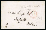 Stamp of Ireland » Historical Documents 1864 (17.3) Official envelope from Queen Victoria addressed to The Castle, Dublin, via the Holyhead and Kingston Service, bearing red PFFICIAL PAID/LONDOM/MR.17.64 cds, initialled "R" alongside, with H&K PAC/A/MR.18.1864