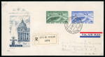 Stamp of Thematics 1891-1960s UPU collection of covers on stock pages, commencing with Austria 5k on scarce printed 1891 Congress of Vienna