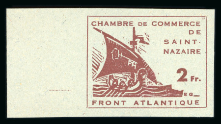 Stamp of France » Guerre 1945, timbre de Guerre n°9 2fr brun-lilas s/ vert pâle,