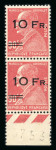 Stamp of France » Poste Aérienne 1928, Ile de France n°3d Berthelot, 10F sur 90c rouge, paire v