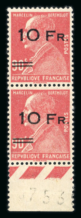 Stamp of France » Poste Aérienne 1928, Ile de France n°3d Berthelot, 10F sur 90c rouge, paire v