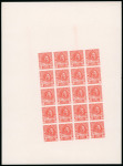 Stamp of Canada Canada 1911 Admiral 3c Eckerlin plate “essay” complete sheet of 20 in red with reversed printing