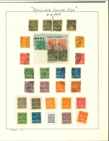 Stamp of Brazil » Airmails 1927-1930 Condor collection on 12 pages with a range of mostly used issues and some mint