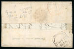 Stamp of Ireland » Pre-Stamp Postal History » Independant Post Office Period - 1784-1831 1813 (10.7) Folded large part cover from Athlone to Dublin, showing a straight line "ATHLONE/60" in red and inexplicably an unframed "T• OFF" (Treasurers Office) hs, rated "8" and uprated to "1/4", a very fine and rare u