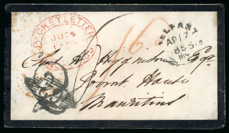 Stamp of Ireland » Postal History (Arranged alphabetically by County) Antrim: 1855 (17.4) Unpaid mourning envelope from Belfast