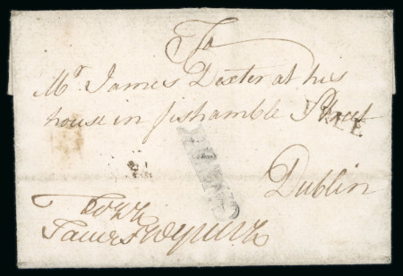 Stamp of Ireland » Postal History (Arranged alphabetically by County) Galway: 1747 (27.6) Small neat folded cover Galway