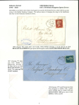Stamp of Ireland » Pre-Stamp Postal History » Adhesive Period 1855-58 Three folded entries each tying 1d or 2d adhesives by three different BELFAST spoons, one showing rare date error 57 for 1857, a very fine trio all neatly mounted and written up on two exhibition pages (3)