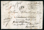 Stamp of Ireland » Postal History (Arranged alphabetically by County) Dublin: 1840 (17.3) Folded cover from France to Dublin, redirected to London, rated "1/7" and subsequently rerated "1/8", with italic Postage to Dublin not paid alongside, cvr creases, scarce.