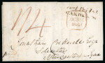 Stamp of Ireland » Postal History (Arranged alphabetically by County) Dublin - Camden Street: 1839 (31.10) Entire to Newcastle on Tyne, prepaid "1/4" single showing on face the rare mixed typeface Post Paid at/CAMDEN St. in black, a fine strike superimposed by framed PAID/OC31E.1839 in red