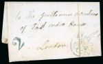 Stamp of Ireland » Pre-Stamp Postal History » Postal Reform Period 1840-1853 Specialised collection of 47 covers mounted on 40 album pages, showing an array of the many different Uniform Penny Post "2" due handstamps in both blue and black, with distinctive "2" handstamps from the follo