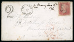 Stamp of Ireland » Pre-Stamp Postal History » Postal Reform Period 1840-1853 Specialised collection of 47 covers mounted on 40 album pages, showing an array of the many different Uniform Penny Post "2" due handstamps in both blue and black, with distinctive "2" handstamps from the follo