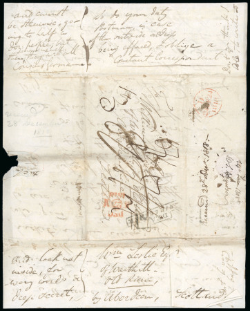 Stamp of China » Pre-Stamp and Stampless Mail Canton 1818 (June 24), entire letter to Old Rain, Scotland, very rare early China mail.