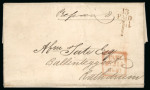 Stamp of Ireland » Pre-Stamp Postal History » Postal Reform Period 1840 (31.5) Prepaid folded entire from Dublin to Rathdrum, showing an exceptional strike of the Dublin coded "13/PAID/1d." hs, plus framed Dublin "PAID/MY 31/1840" ds, very fine and scarce.