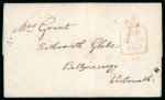 Stamp of Ireland » Pre-Stamp Postal History » Postal Reform Period 1840 (2.11) Prepaid folded entire from Dublin to Westmeath, showing an exceptional strike of the Dublin coded "4/PAID/1d." hs, plus framed Dublin "PAID/NO 2A/1840" ds, very fine and scarce.