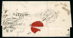 Stamp of Ireland » Postal History (Arranged alphabetically by County) Clare: 1801-1848 Attractive accumulation of thirty-seven covers or part covers mounted on 31 album pages, showing an array of postal markings including boxed ASKEATON/113 mileage (3), linear BROADFORD in black, linear CA