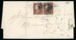 Stamp of Ireland » Postal History (Arranged alphabetically by County) Clare: 1801-1848 Attractive accumulation of thirty-seven covers or part covers mounted on 31 album pages, showing an array of postal markings including boxed ASKEATON/113 mileage (3), linear BROADFORD in black, linear CA