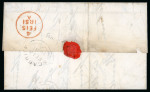Stamp of Ireland » Postal History (Arranged alphabetically by County) Clare: 1801-1848 Attractive accumulation of thirty-seven covers or part covers mounted on 31 album pages, showing an array of postal markings including boxed ASKEATON/113 mileage (3), linear BROADFORD in black, linear CA