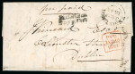 Stamp of Ireland » Postal History (Arranged alphabetically by County) Clare - Ennistimon: 1843 (21.1) Folded entire from Tomeen to Dublin, prepaid 2d in cash, showing on face ENNISTIMON/JA.22.1843 cds and italic 2-line Ennistimon/Penny Post in black alongside, plus Dubin PAID ds in red, a 