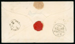 Stamp of Ireland » Postal History (Arranged alphabetically by County) Leitrim - Kilcare: 1858 Envelope from Carrick on Shannon to Edinburgh, franked 1d red perf. 16, die II, tied by Irish type CARRICK ON SHANNON/104 spoon datestamp, backed stamped by the little-known undated circular sans 