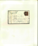 Stamp of Ireland » Postal History (Arranged alphabetically by County) Cavan - Ballyjamesduff: 1820-1844 Attractive group of six covers or part covers mounted on 5 album pages, 2-line italic Ballyjamesduff/Penny Post in black and blue, BALLYJAMESDUFF/46 and BALLYJAMESDUFF/44 in black, undat