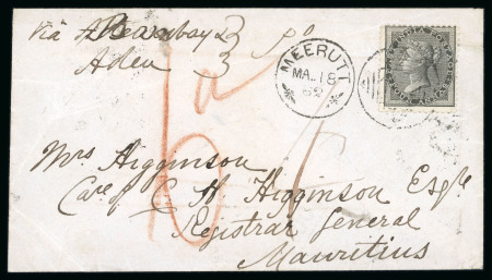 Stamp of India » Postal History 1849-1910 group of entires and covers to Mauritius