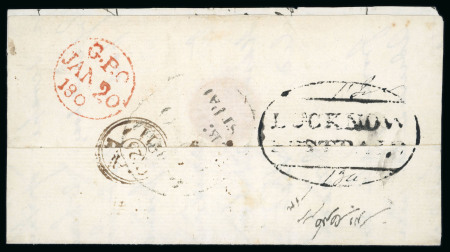 Stamp of India » Postal History Pre-stamp Mail 1811 part entire to Sittingbourne, Kent, Lucknow Postage Paid