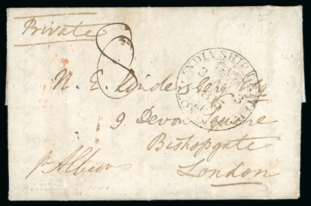 Stamp of India » Postal History Pre-stamp Mail 1815 Bengal Post Paid entire to London