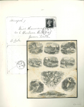 Stamp of Ireland » Postal History (Arranged alphabetically by County) Wicklow: 1871 Envelope from Dublin to Queenstown, Cork, franked 1d red tied Dublin duplex, showing "THE PATENT EUREKA PICTORIAL OPAQUE ENVELOPE No.524" pictorial inside with scenes of County Wicklow, few tone spots, attr
