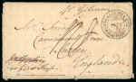 Stamp of India » Postal History Maritime Mail 1824 (May 20) Moorshedabad entire to Camberwell, Surrey, INDIA LETTER PORTSMOUTH