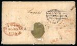 Stamp of India » Postal History Maritime Mail 1824 (May 20) Moorshedabad entire to Camberwell, Surrey, INDIA LETTER PORTSMOUTH