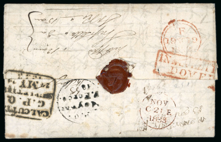 Stamp of India » Postal History Maritime Mail 1833 Meymar to Edinburgh, INDIA LETTER DOVER