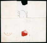 Stamp of Ireland » Postal History (Arranged alphabetically by County) Galway: 1825-1859 Attractive group of thirty-two covers or part covers mounted on 26 album pages, showing an array of postal markings including large type linear HEADFORD in black with red Inspector Crown alongside on 18