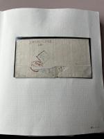 Stamp of Ireland » Postal History (Arranged alphabetically by County) Meath: 1809-1857 Attractive group of forty covers or part covers mounted on 28 album pages, showing an array of postal markings including mileage mkgs in red ASHBOURNE/10, ByBOY/59 (2), CLONARD/26 in black, DUNSHAUGHLIN/