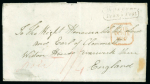 Stamp of Ireland » Postal History (Arranged alphabetically by County) Monaghan - Monaghan: 1797-1839 Attractive group of eight covers or part covers mounted on 6 album pages, showing an array of postal markings including early linear MONAGHAN in black on 1797 entire to Edinburgh, black MON