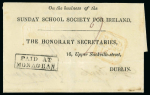 Stamp of Ireland » Postal History (Arranged alphabetically by County) Monaghan - Monaghan: 1797-1839 Attractive group of eight covers or part covers mounted on 6 album pages, showing an array of postal markings including early linear MONAGHAN in black on 1797 entire to Edinburgh, black MON