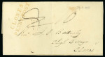 Stamp of Ireland » Postal History (Arranged alphabetically by County) Monaghan - Clones: 1805-1838 Attractive group of ten covers or part covers mounted on 7 album pages, showing an array of postal markings including early linear large type CLONES in black (2), CLONES/68 mileage mkg in bla